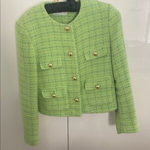 Chic Green Tweed Jacket